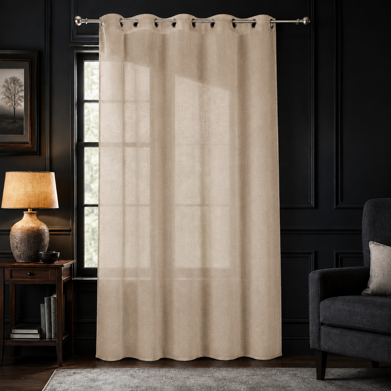Tenda con Occhielli Effetto Lino 140×280 cm | IBC