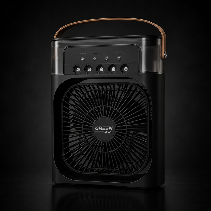 Mini Ventilatore Umidificatore 5 Spray con Luce LED |Green Lyca