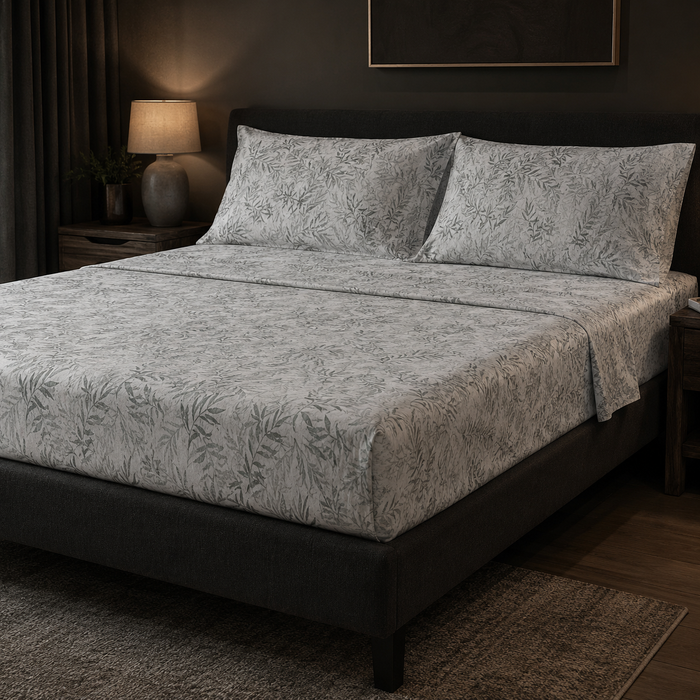 Completo Letto Matrimoniale  - Foglie Verdi | Penelope