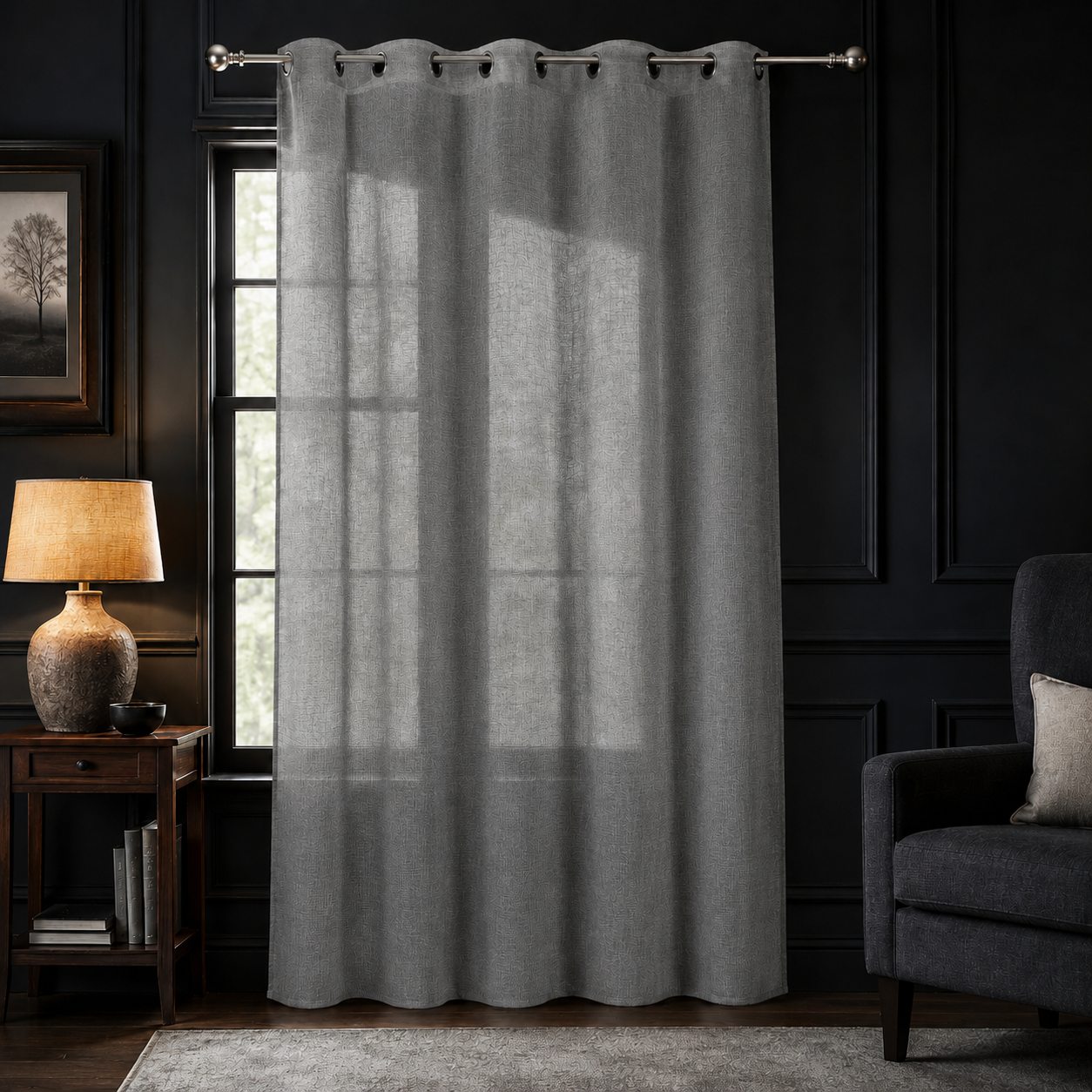 Tenda con Occhielli Effetto Lino 140×280 cm | IBC