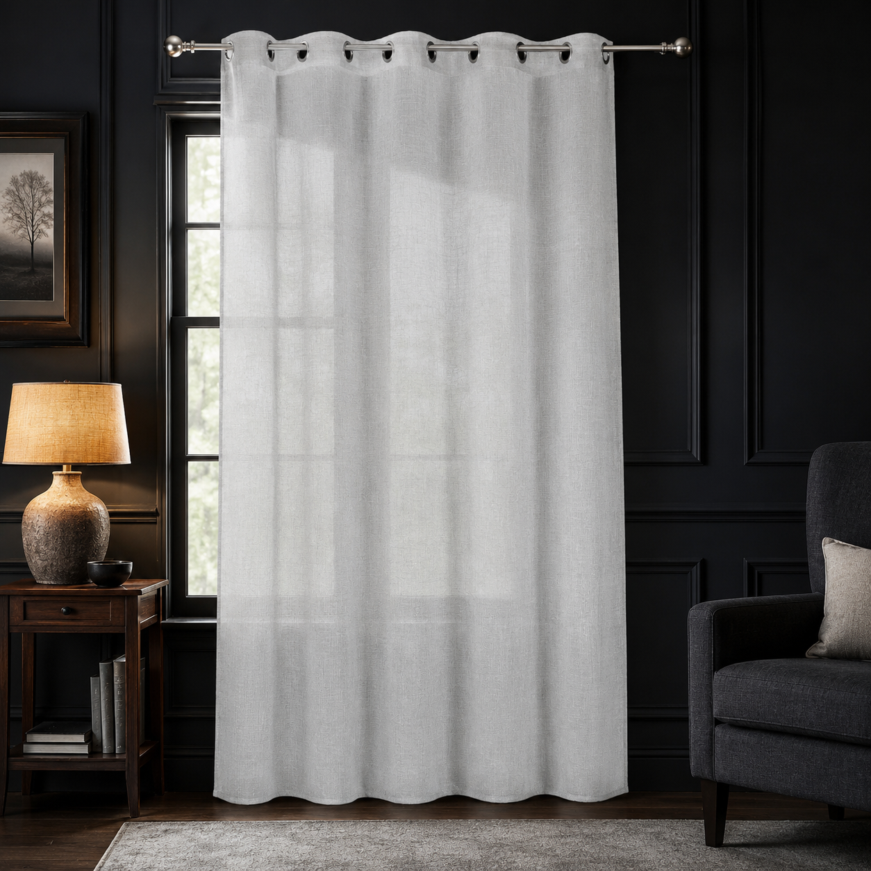 Tenda con Occhielli Effetto Lino 140×280 cm | IBC