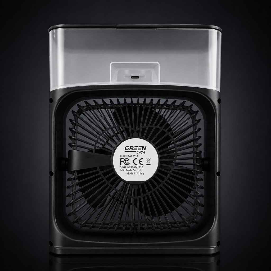 Mini Humidifier Fan 5 Spray with LED Light |Green Lyca