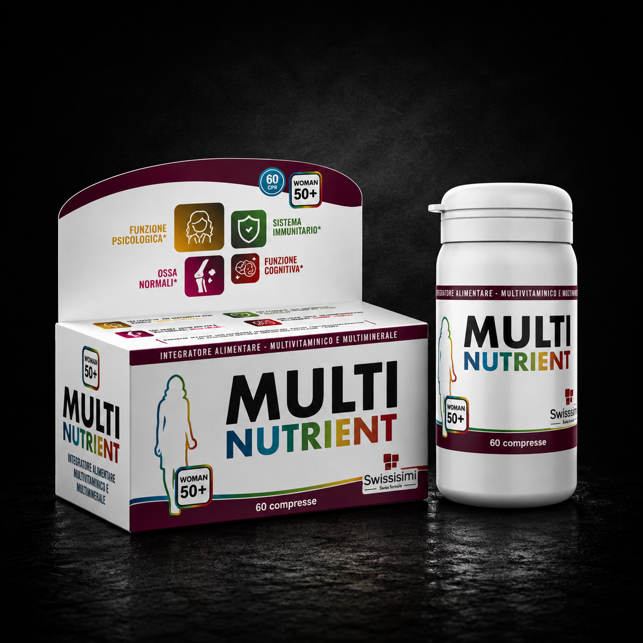 Multinutrient Woman 50+ – Multivitaminico completo per donna over 50 |Swissisimi